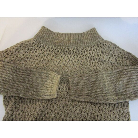 Tommy Bahama Open Knit Pullover Sweater Size Medium Brown Cowl Neck Wool Blend - Picture 6 of 6